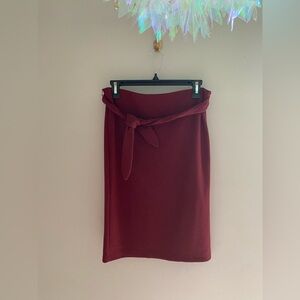 Loft Outlet skirt burgundy wine knit pencil skirt with tie size small‎